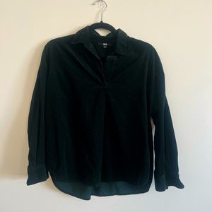uniqlo dark green corduroy shirt